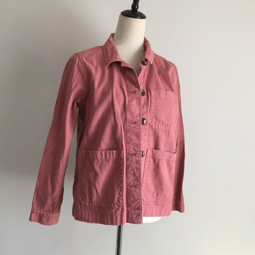 MADEWELL Mauve/Pink Multiple Pockets Long Sleeve Denim Jacket